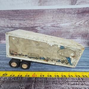 Vintage pressed steel Tonka pup trailer missing rear doors white